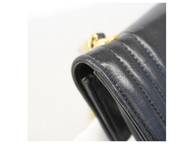 Borsa a tracolla Chanel in pelle d'agnello nera Nero - vista 7