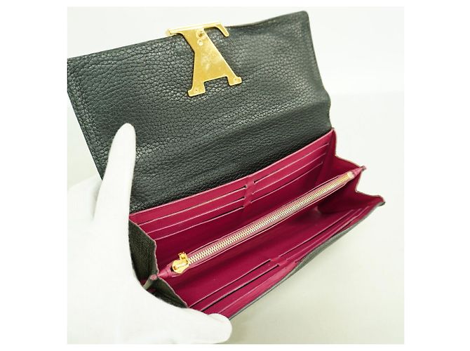 Cartera Larga Louis Vuitton - Cuero Taurillon Negro - vista 3