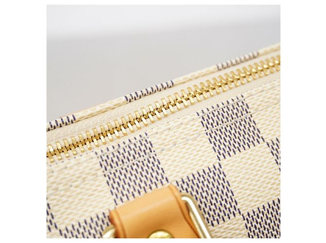 Borsa Louis Vuitton Damier Azur Speedy 25 Bianco - vista 10