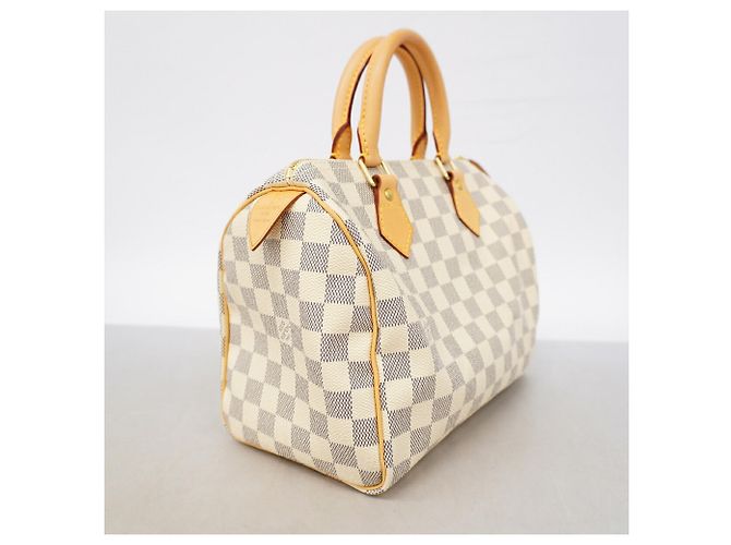 Borsa Louis Vuitton Damier Azur Speedy 25 Bianco - vista 2