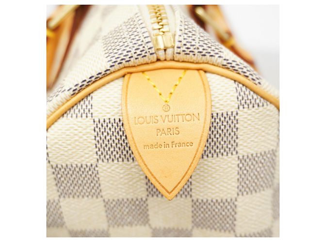 Borsa Louis Vuitton Damier Azur Speedy 25 Bianco - vista 5