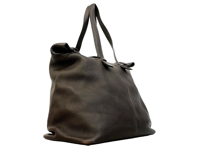 Hermès Borsa Tote Hermes in pelle Taurillon Clemence marrone - vista 2