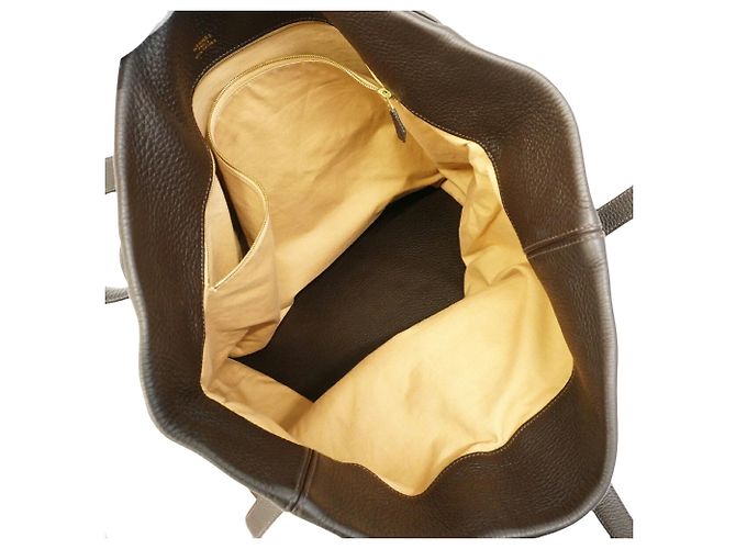 Hermès Borsa Tote Hermes in pelle Taurillon Clemence marrone - vista 4