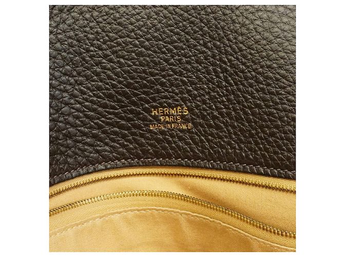 Hermès Borsa Tote Hermes in pelle Taurillon Clemence marrone - vista 5