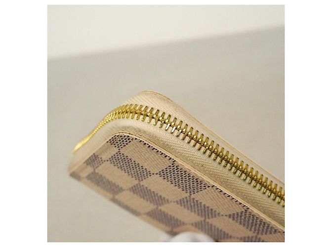 Louis Vuitton Damier Azur Portefeuille Clemence Long Wallet Bianco - vista 6