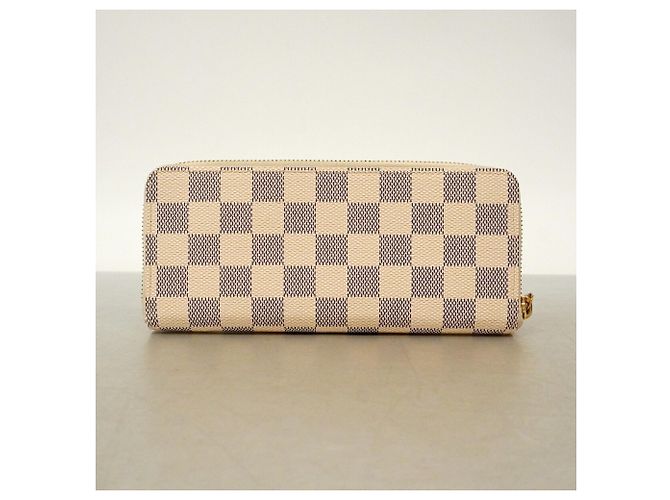 Louis Vuitton Damier Azur Portefeuille Clemence Long Wallet Bianco - vista 8
