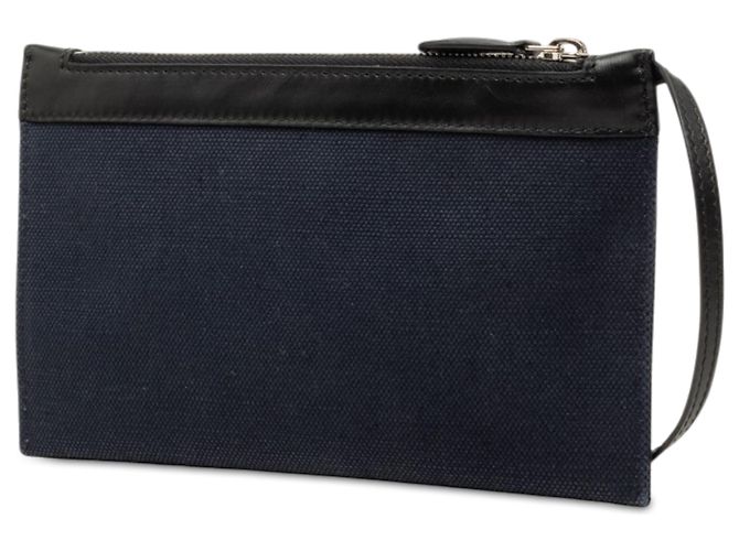 Balenciaga Blue Canvas Navy Cabas Pouch Blu navy - vista 2