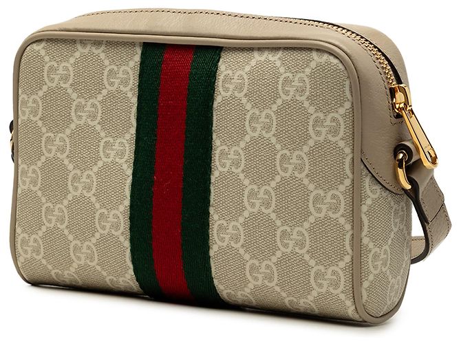 Gucci Mini Borsa a Tracolla Ophidia Web in GG Supreme Marrone Beige - vista 2