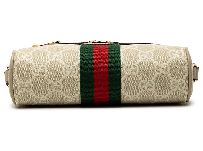 Gucci Mini Borsa a Tracolla Ophidia Web in GG Supreme Marrone Beige - vista 3