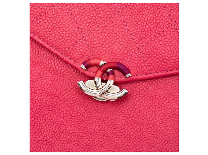 Chanel Pink Paris Cuba Quilted Caviar Thread Around Envelope Clutch Rosa - vista 5