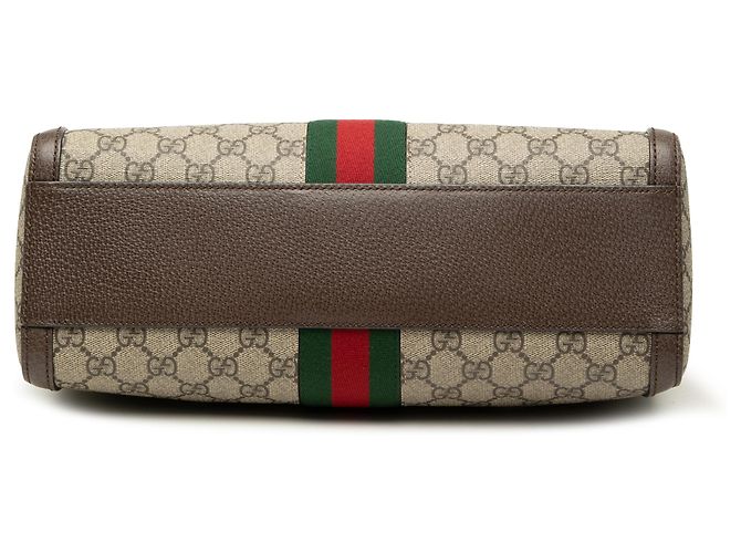 Borsa Gucci Beige Medium GG Supreme Ophidia Top Handle - vista 3
