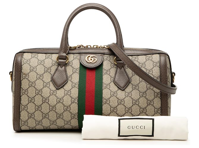 Borsa Gucci Beige Medium GG Supreme Ophidia Top Handle - vista 7