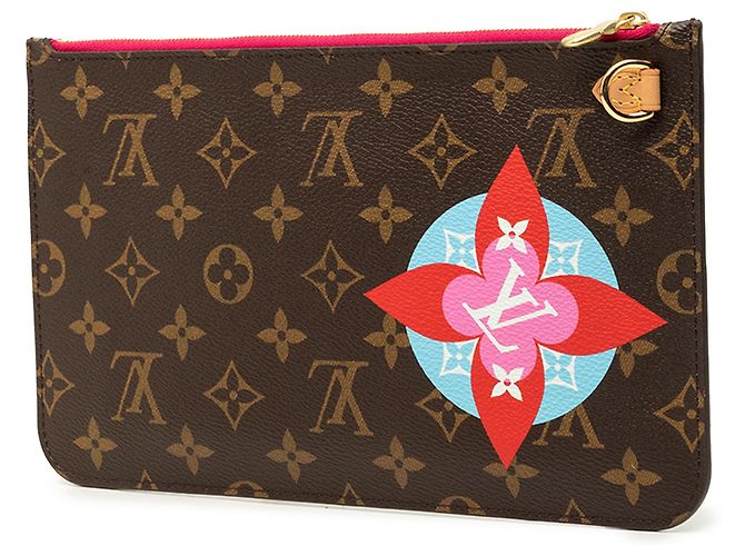 Pouch Louis Vuitton Brown Monogram Patches Neverfull MM Marrone - vista 2