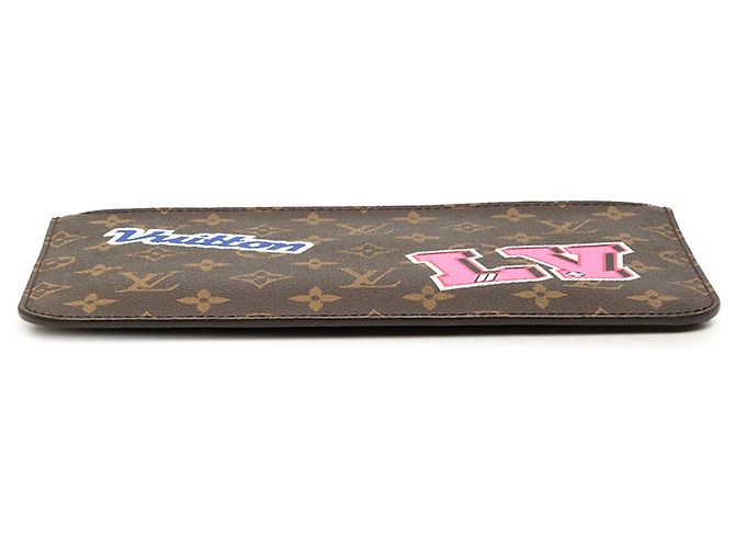 Pouch Louis Vuitton Brown Monogram Patches Neverfull MM Marrone - vista 3