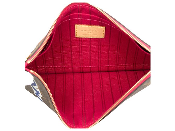 Pouch Louis Vuitton Brown Monogram Patches Neverfull MM Marrone - vista 4