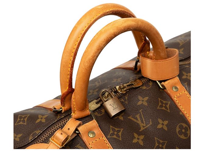Louis Vuitton Brown Monogram Keepall 55 Marrone - vista 9