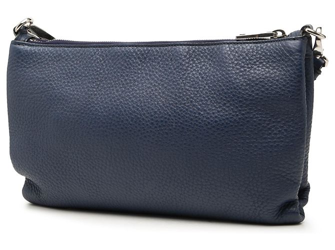Prada Blue Vitello Daino Crossbody Blu navy - vista 2