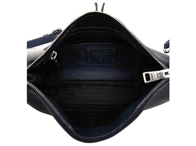 Prada Blue Vitello Daino Crossbody Blu navy - vista 4