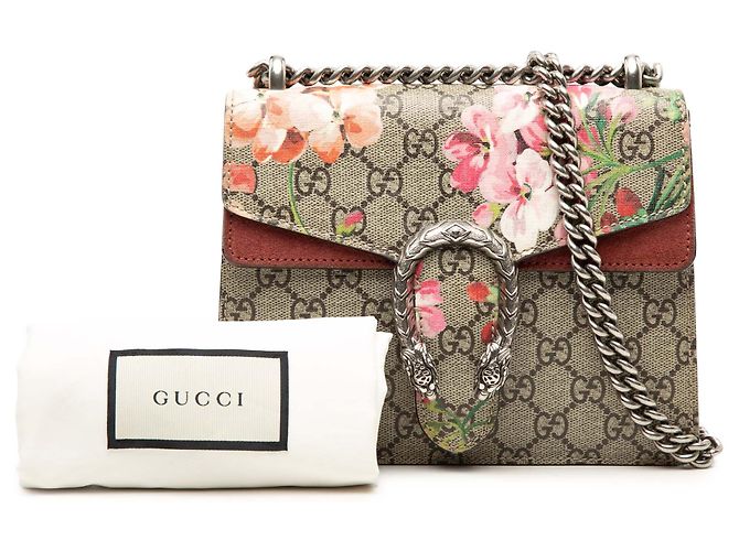 Gucci Beige Small GG Supreme Blooms Dionysus Crossbody - view 7