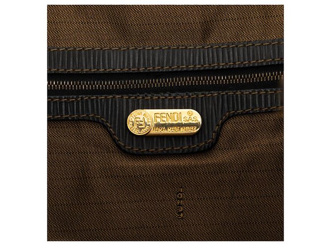 Fendi Rucksack mit Kordzug aus braunem Zucca Canvas - Ansicht 5