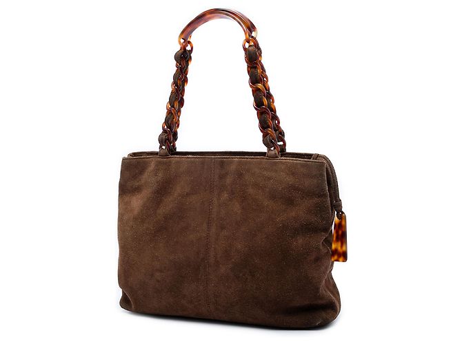 Chanel Brown CC Suede Tortoise Chain Tote Braun - Ansicht 2