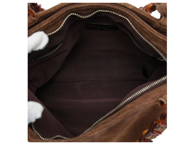 Chanel Brown CC Suede Tortoise Chain Tote Braun - Ansicht 4