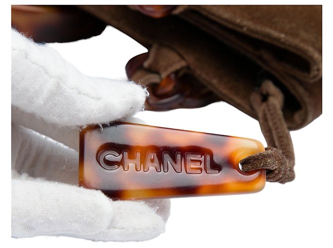 Chanel Brown CC Suede Tortoise Chain Tote Braun - Ansicht 5