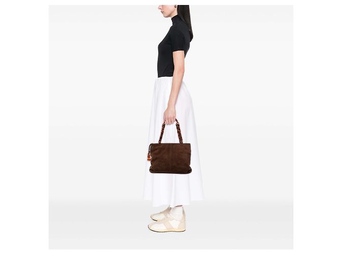 Chanel Brown CC Suede Tortoise Chain Tote Braun - Ansicht 6