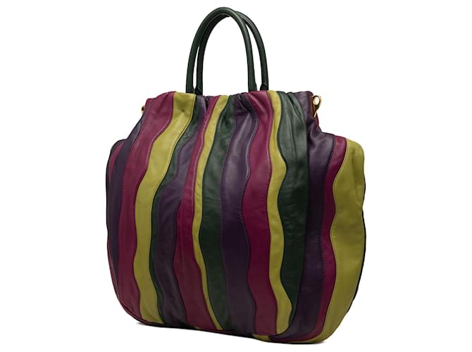 Borsa Satchel Prada Multi Multicolor Nappa Waves Multicolore - vista 2