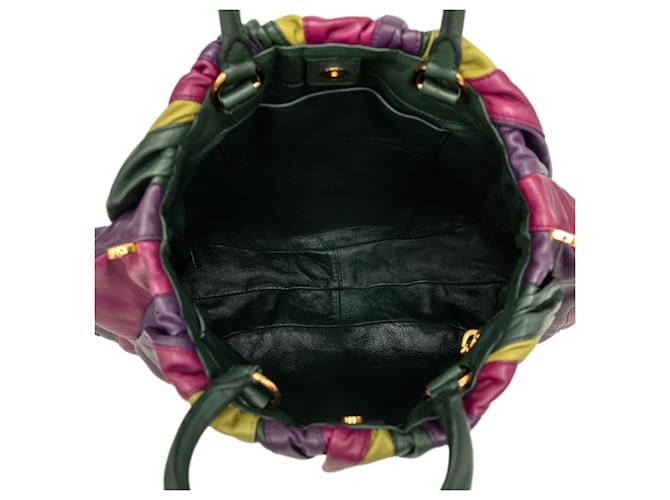 Borsa Satchel Prada Multi Multicolor Nappa Waves Multicolore - vista 4