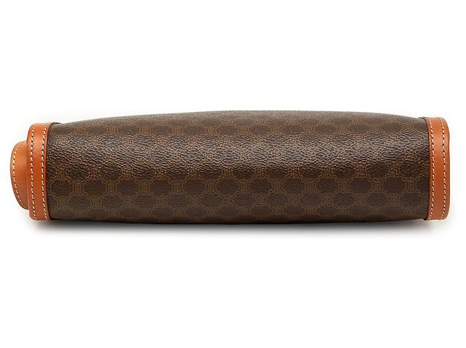 Céline Clutch Celine Brown Macadam Coated Canvas Marrone - vista 3