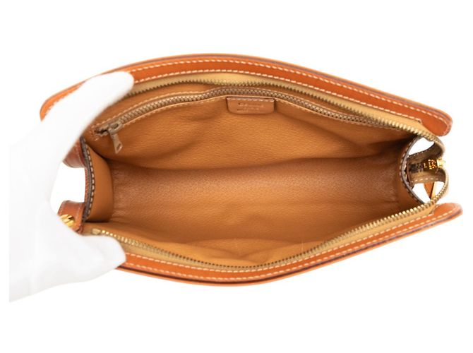 Céline Clutch Celine Brown Macadam Coated Canvas Marrone - vista 4