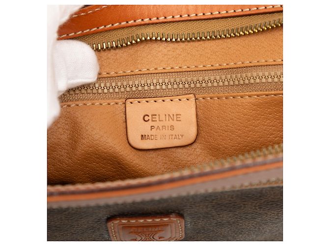 Céline Clutch Celine Brown Macadam Coated Canvas Marrone - vista 5