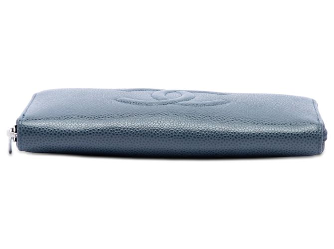 Cartera larga con cremallera Chanel Blue CC Caviar Azul - vista 3