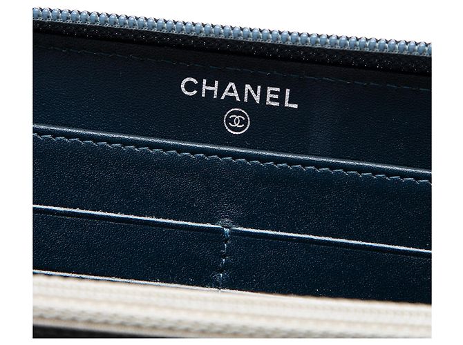 Cartera larga con cremallera Chanel Blue CC Caviar Azul - vista 5