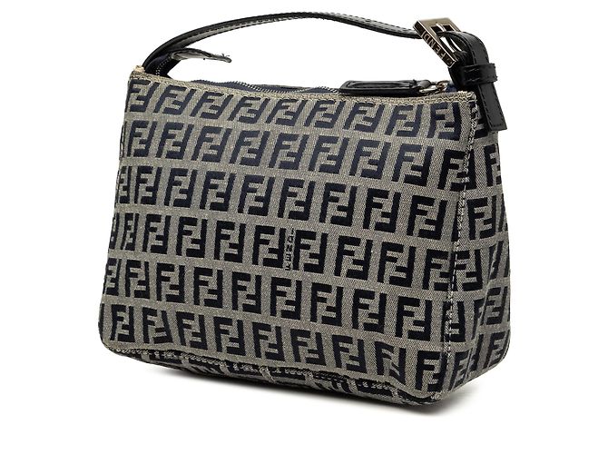 Fendi Handtasche aus grauem Zucchino-Canvas Braun - Ansicht 2