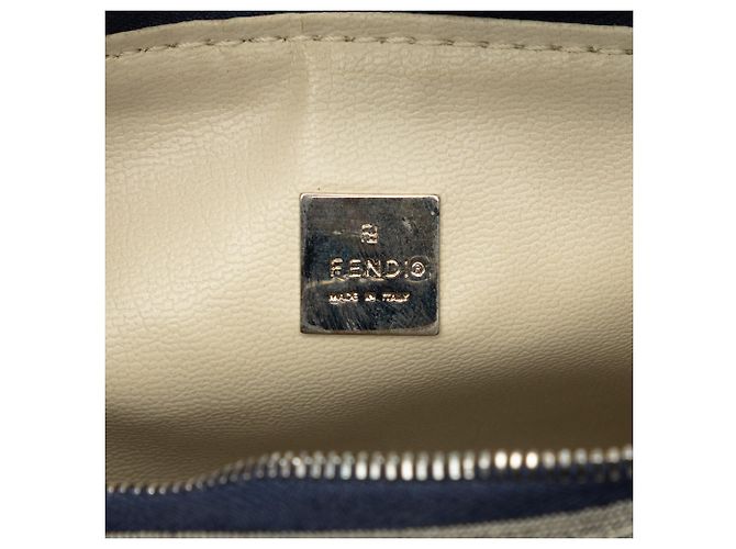 Fendi Handtasche aus grauem Zucchino-Canvas Braun - Ansicht 5