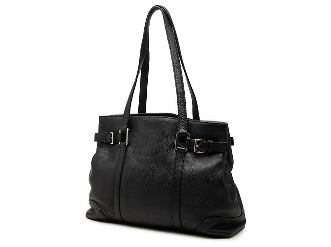Prada Black Vitello Daino Buckle Tote - view 2