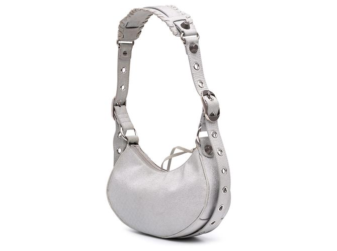 Balenciaga Silver Sparkling Fabric Motocross Le Cagole XS Argento - vista 2