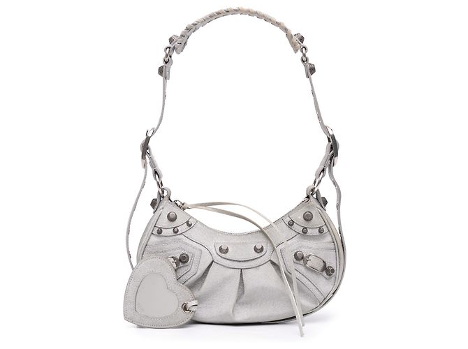 Balenciaga Silver Sparkling Fabric Motocross Le Cagole XS Argento - vista 7