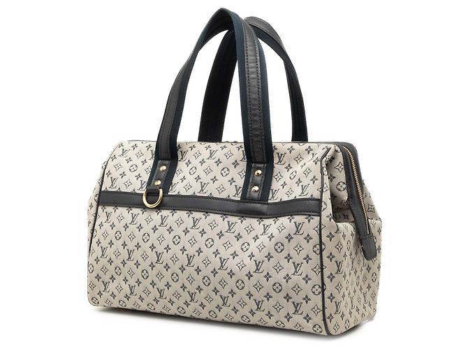 Louis Vuitton Gray Monogram Mini Lin Josephine GM Marrone Grigio - vista 2