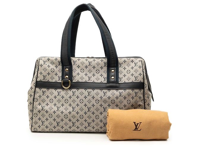 Louis Vuitton Gray Monogram Mini Lin Josephine GM Marrone Grigio - vista 7