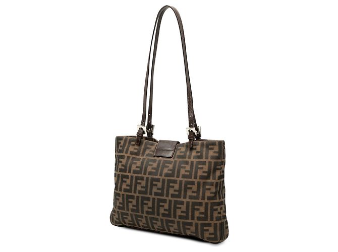 Borsa a tracolla Fendi Brown Zucca Canvas Marrone - vista 2