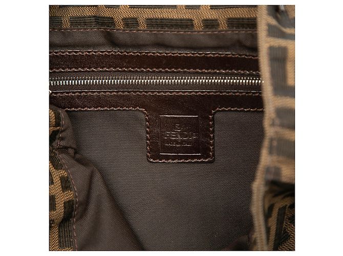 Borsa a tracolla Fendi Brown Zucca Canvas Marrone - vista 5