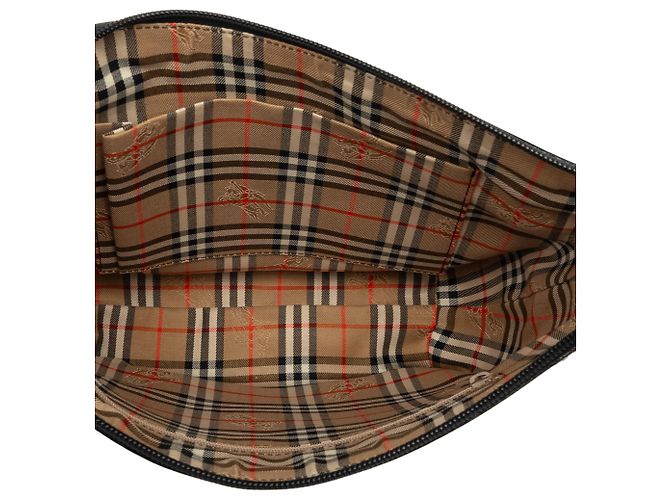 Sac à épaule en cuir Burberry Black House Check Trimmed Noir - vue 4