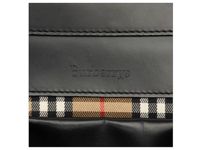 Sac à épaule en cuir Burberry Black House Check Trimmed Noir - vue 5