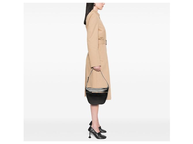 Sac à épaule en cuir Burberry Black House Check Trimmed Noir - vue 6