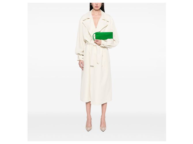 Pouch Bottega Veneta in pelle verde con tasca zip - vista 6