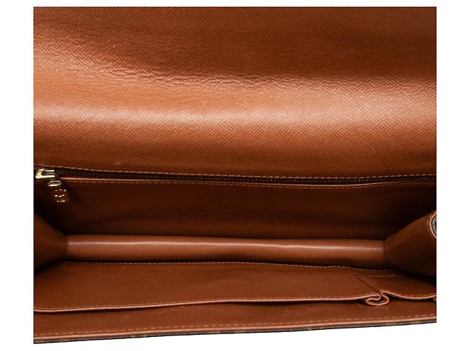 Louis Vuitton Brown Monogram Pochette Dame GM Marrone - vista 4
