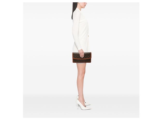 Louis Vuitton Brown Monogram Pochette Dame GM Marrone - vista 7
